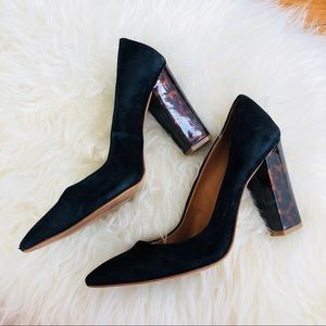 tortoise shell block heel